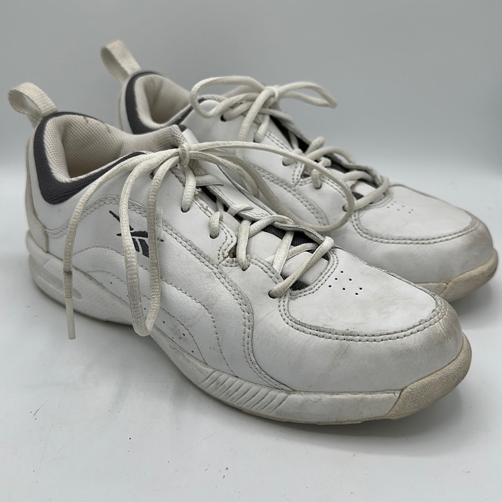 Reebok Walk white athletic shoes, size 6